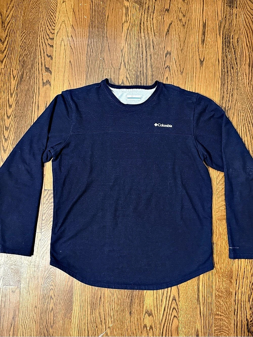 Columbia Long Sleeve Crew Neck Shirt Men's Blue Large